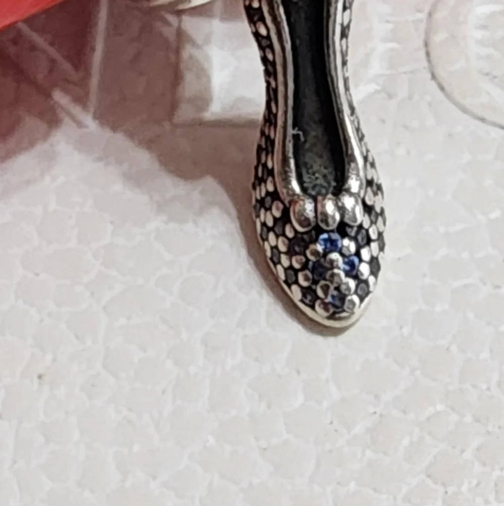 Pandora Disney, Cinderella Sparkling Slipper Dangle Charm, Fancy Light Blue CZ